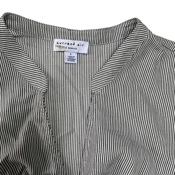 Anthropologie Current Air That’s A Wrap Striped Jumpsuit Ruched Tie Back Small - Picture 15 of 16